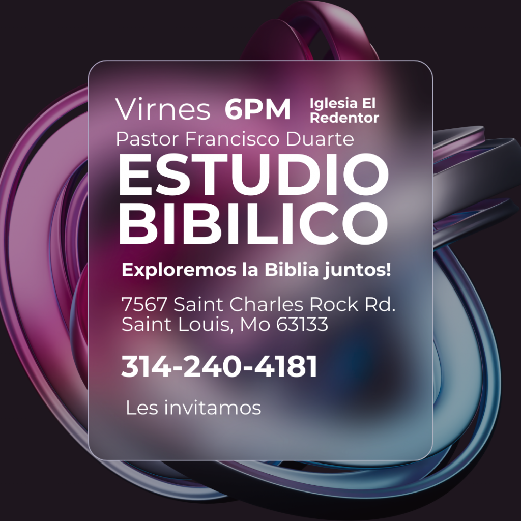Virnes 6PM Pastor Francisco Duarte
Estudio Bibilico
Exploremos la Biblia juntos!